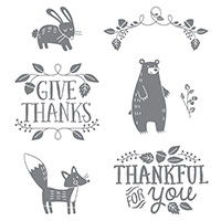 Thankful Forest Friends Clear-Mount Stamp Set